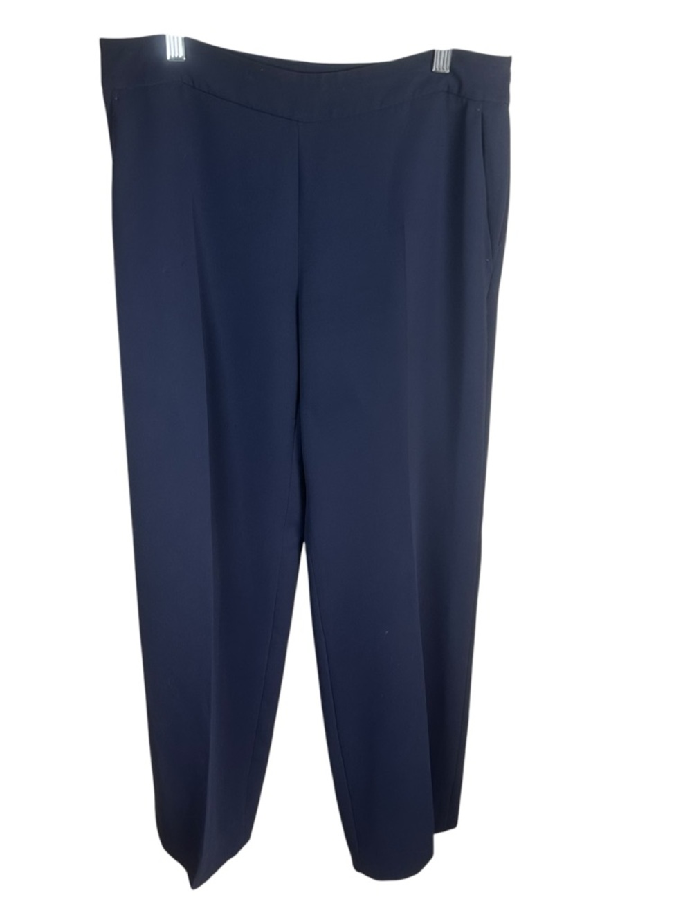 Max Mara Straight Leg Trousers Navy High Rise Career Tailored Size 10 Italy